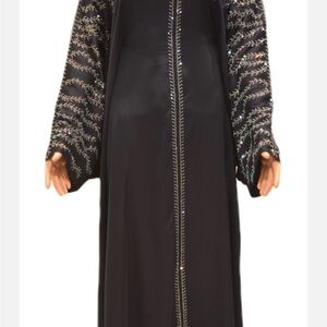 Chic Black Embroidered Coat